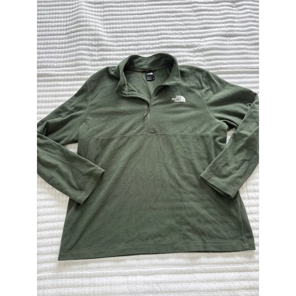 The North Face Green Fleece 1/4 Zip Pullover Sweatshirt Men's